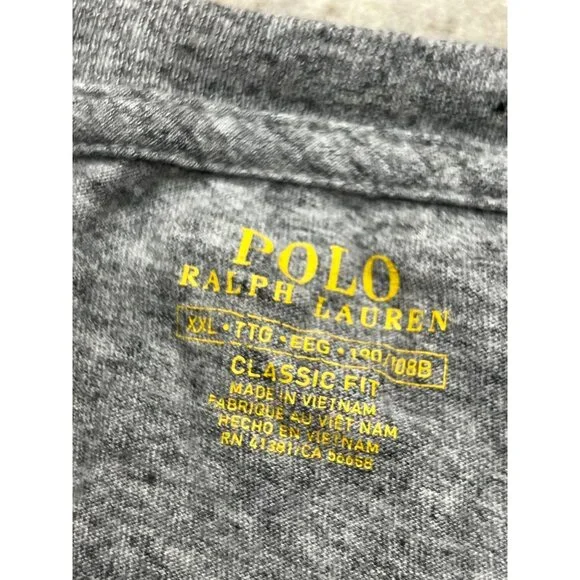 Polo Ralph Lauren Classic Fit Grey V-neck Short Sleeve T-shirt Size XXL - Picture 4 of 8